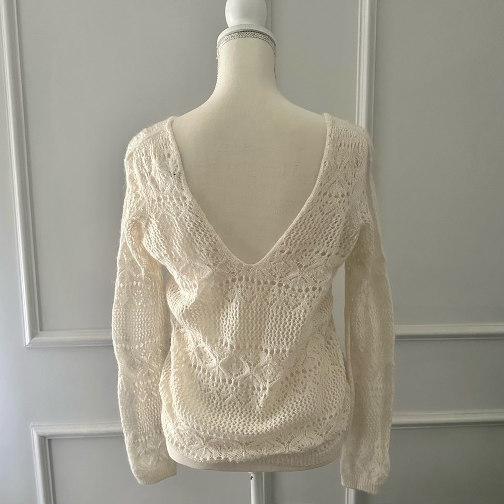 Sezane white Knit Sweater Jumper reversible - Picture 8 of 15